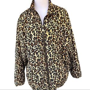 Vintage 90’s Silk Leopard/ Cheetah Lightweight Quilted Jacket Medium